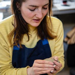 Rebecca Brown working in her studio 2019